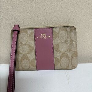 Coach Beige and Mauve Wristlet